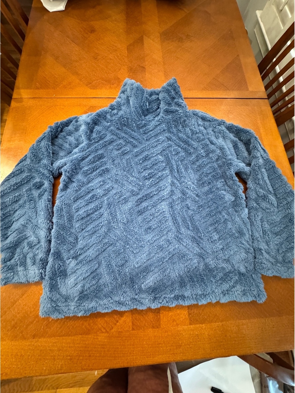 Eddie Bauer Women's Blue Plush Fleece Pullover Sweater Size L 2802